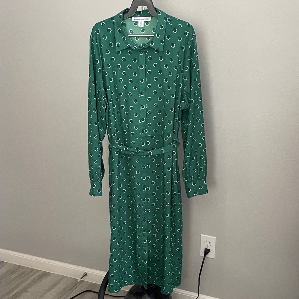 Green Patterned Women's Dress